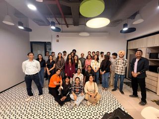 Group photo of attendees at a PyDelhi meetup